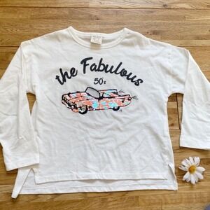 Zara Girls Fabulous 50's Long Sleeve Sequin Top Size 6‎